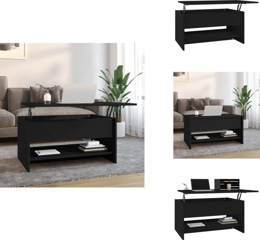 VidaXL Salontafel Salontafels Tafel Bijzettafel Salontafel 80x50x40 cm bewerkt hout zwart