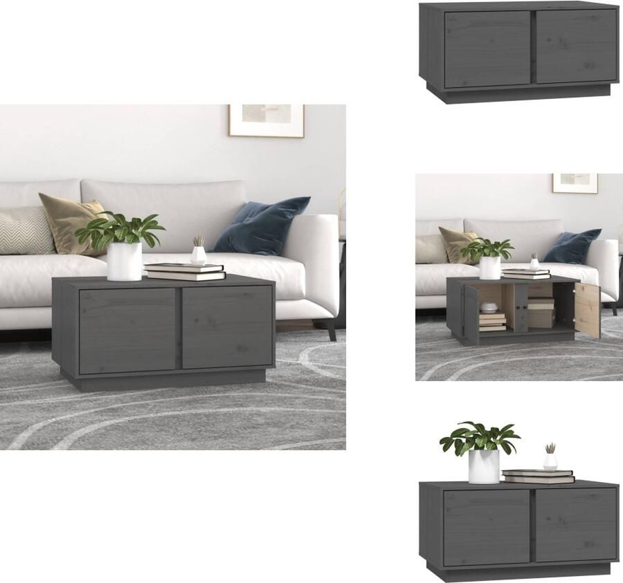 VidaXL Salontafel Salontafels Tafel Bijzettafel Salontafel 80x50x40 cm massief grenenhout grijs