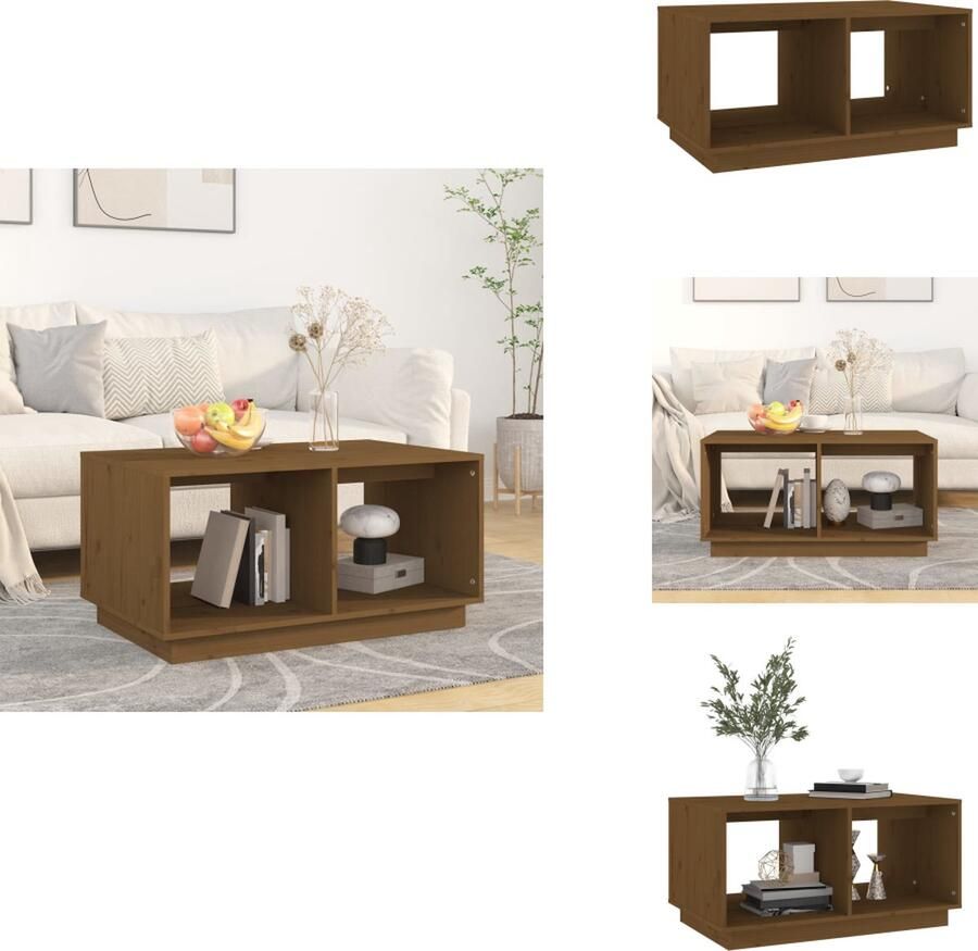VidaXL Salontafel Salontafels Tafel Bijzettafel Salontafel 80x50x40 cm massief grenenhout honingbruin
