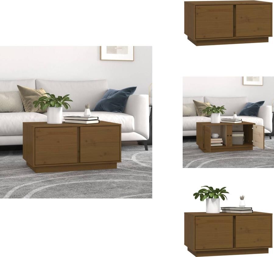 VidaXL Salontafel Salontafels Tafel Bijzettafel Salontafel 80x50x40 cm massief grenenhout honingbruin - Foto 3