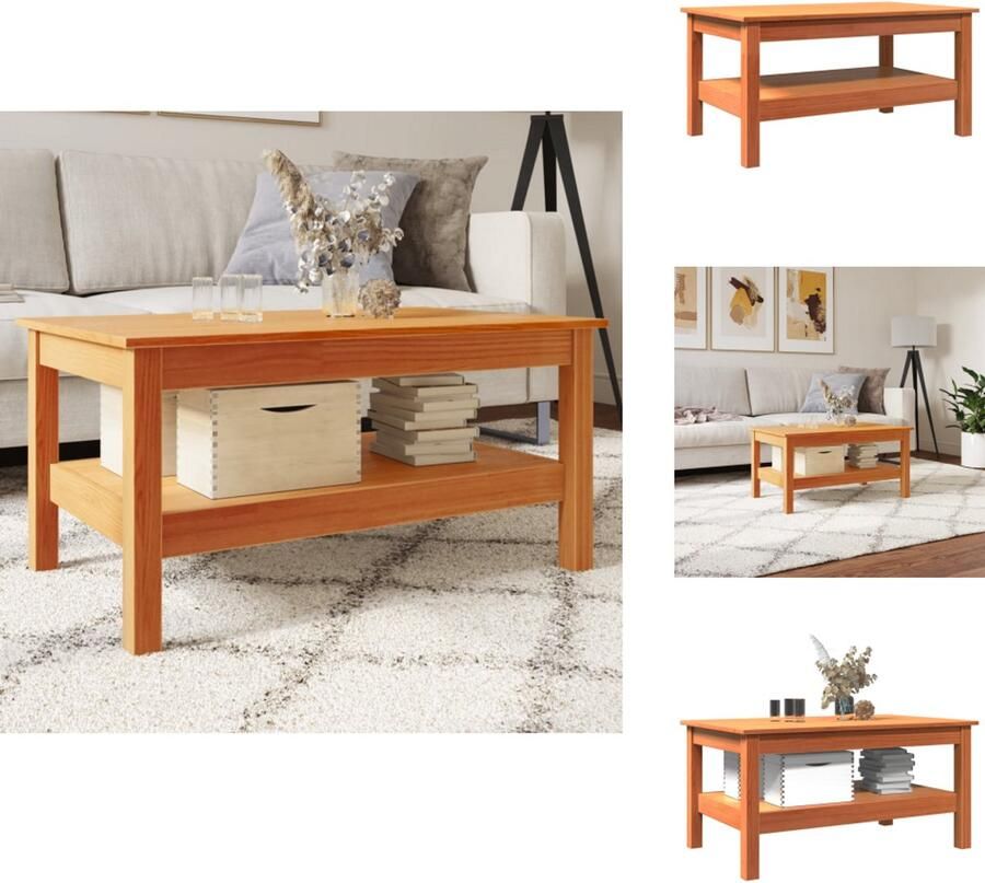 VidaXL Salontafel Salontafels Tafel Bijzettafel Salontafel 80x50x40 cm massief grenenhout wasbruin
