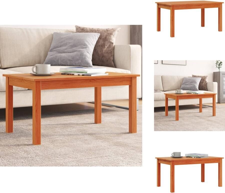VidaXL Salontafel Salontafels Tafel Bijzettafel Salontafel 80x50x40 cm massief grenenhout wasbruin - Foto 2