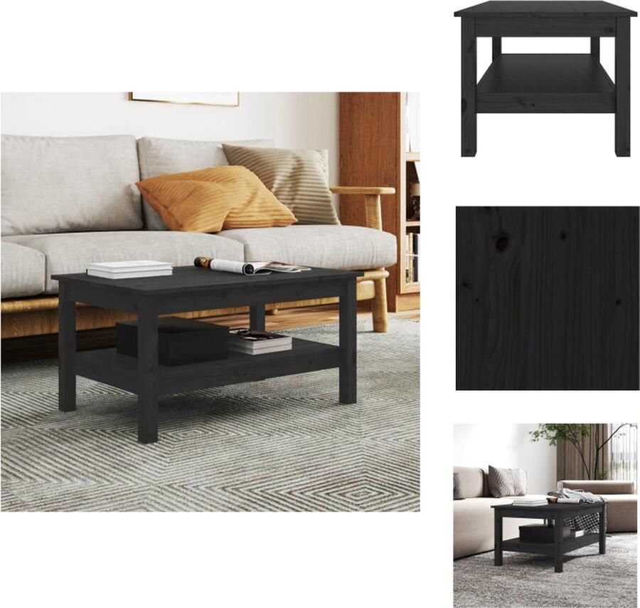 VidaXL Salontafel Salontafels Tafel Bijzettafel Salontafel 80x50x40 cm massief grenenhout zwart