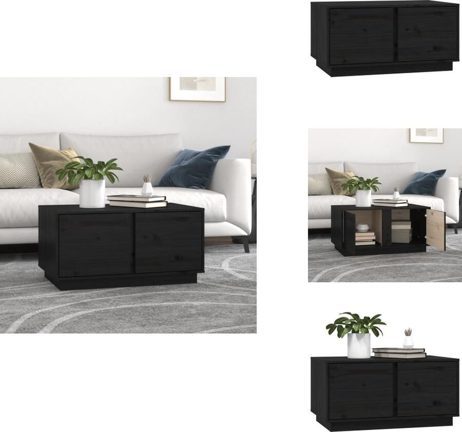 VidaXL Salontafel Salontafels Tafel Bijzettafel Salontafel 80x50x40 cm massief grenenhout zwart