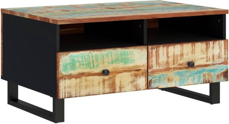 VidaXL Salontafel Salontafels Tafel Bijzettafel Salontafel 80x54x40 cm massief gerecycled hout en bewerkt hout