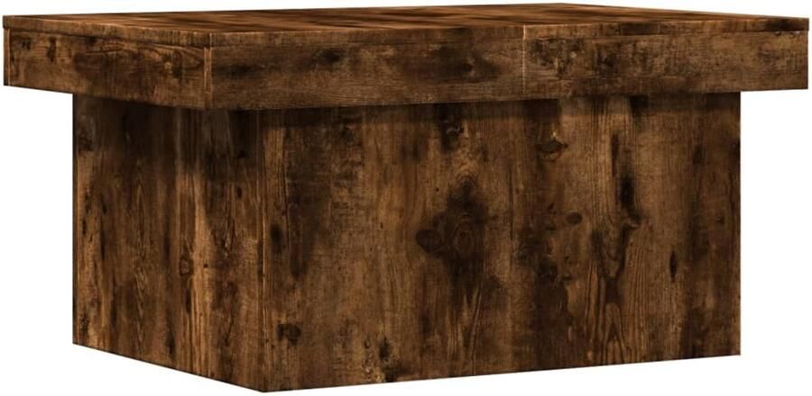 VidaXL Salontafel 80x55x40 cm bewerkt hout gerookt eikenkleurig Salontafel Salontafels Tafel Bijzettafel