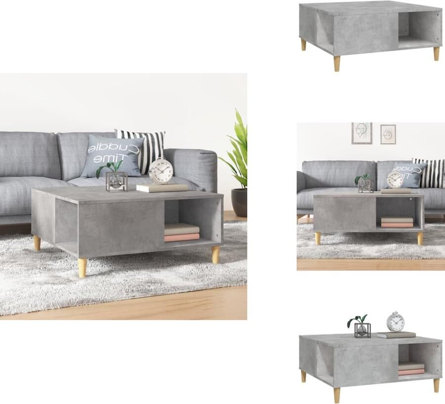 VidaXL Salontafel Salontafels Tafel Bijzettafel -Salontafel-80x80x36-5-cm-bewerkt-hout-betongrijs - Foto 2