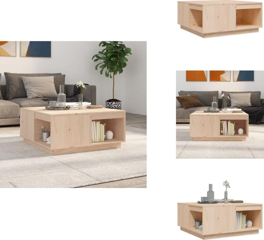 VidaXL Salontafel Salontafels Tafel Bijzettafel Salontafel 80x81x36 5 cm massief grenenhout