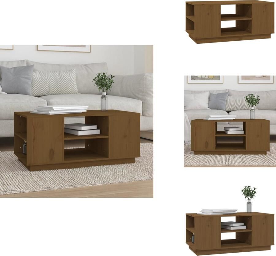 VidaXL Salontafel Salontafels Tafel Bijzettafel Salontafel 90x49x40 5 cm massief grenenhout honingbruin