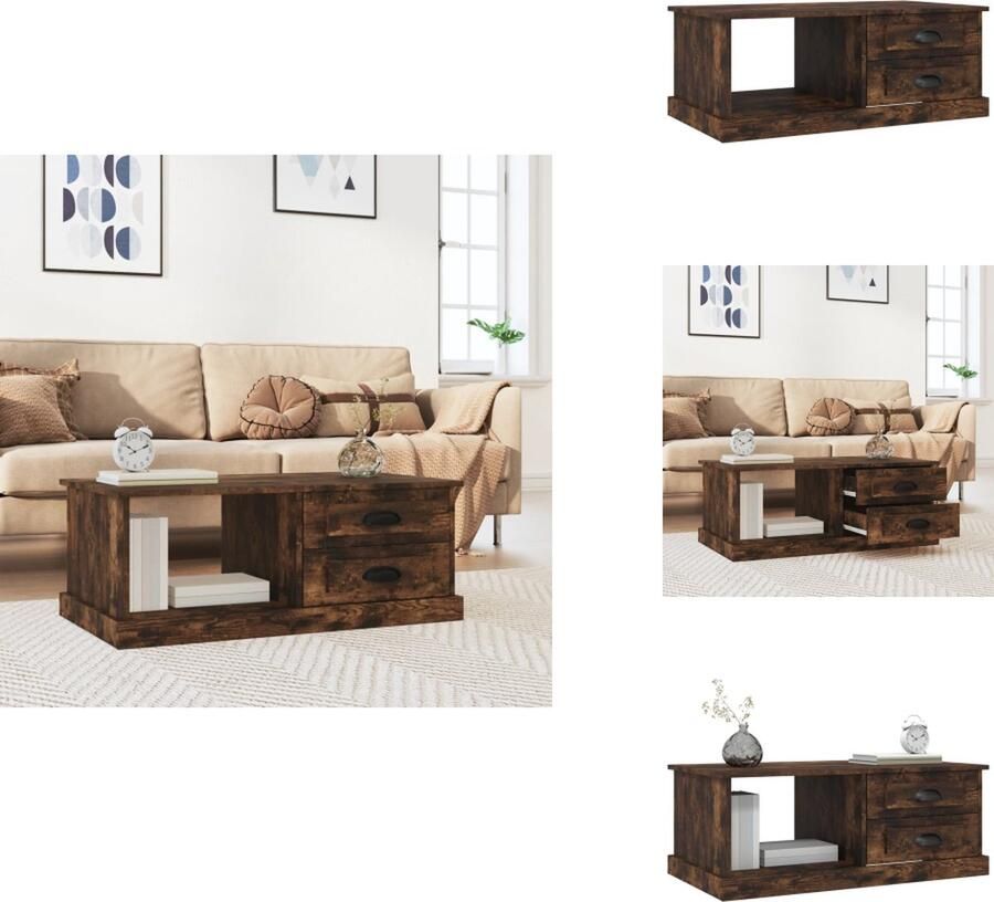 VidaXL Salontafel Salontafels Tafel Bijzettafel -Salontafel-90x50x35-cm-bewerkt-hout-gerookt-eikenkleurig