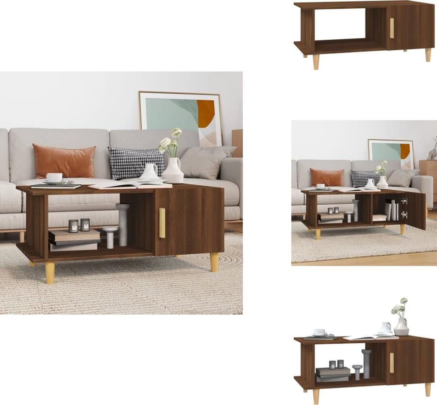VidaXL Salontafel Salontafels Tafel Bijzettafel Salontafel 90x50x40 cm bewerkt hout bruineikenkleurig