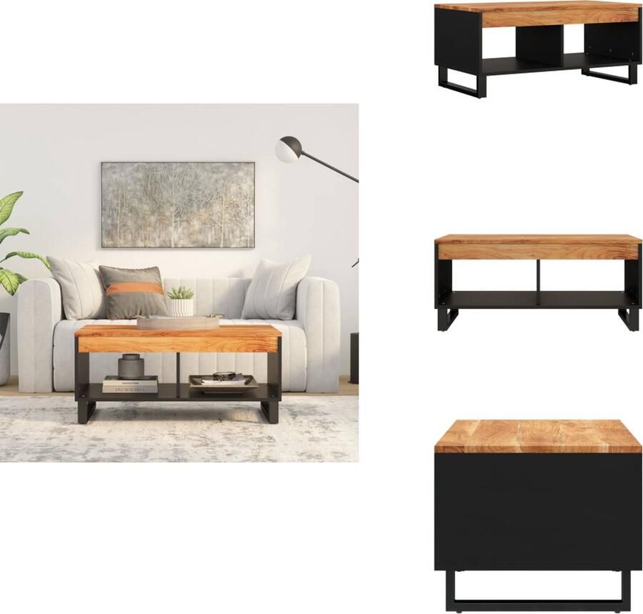 VidaXL Salontafel Salontafels Tafel Bijzettafel -Salontafel-90x50x40-cm-massief-acaciahout - Foto 2