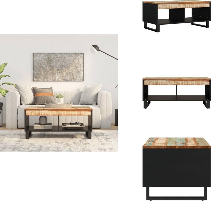 VidaXL Salontafel Salontafels Tafel Bijzettafel -Salontafel-90x50x40-cm-massief-gerecycled-hout - Foto 2