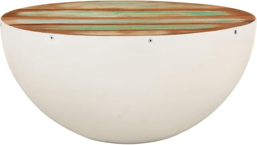 VidaXL Salontafel rond Ø 50x24 cm massief gerecycled hout wit Salontafel Houten Salontafel Vintage Salontafel Recycled Wood Furniture Eco Friendly Furniture
