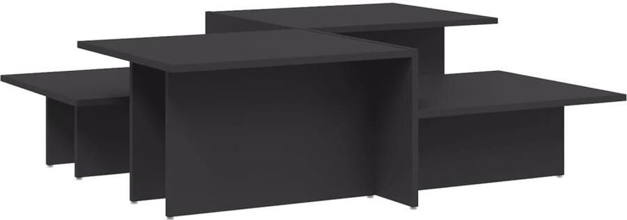 VidaXL Salontafels 2 st bewerkt hout grijs Salontafel Salontafels Tafel Bijzettafel