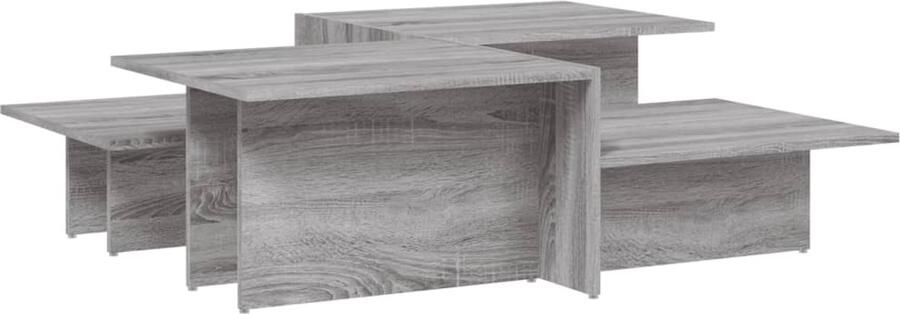 VidaXL Salontafels 2 st bewerkt hout grijs sonoma eikenkleurig Salontafel Salontafels Tafel Bijzettafel