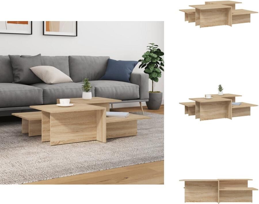 VidaXL Salontafel Salontafels Tafel Bijzettafel Salontafels 2 st bewerkt hout sonoma eikenkleurig