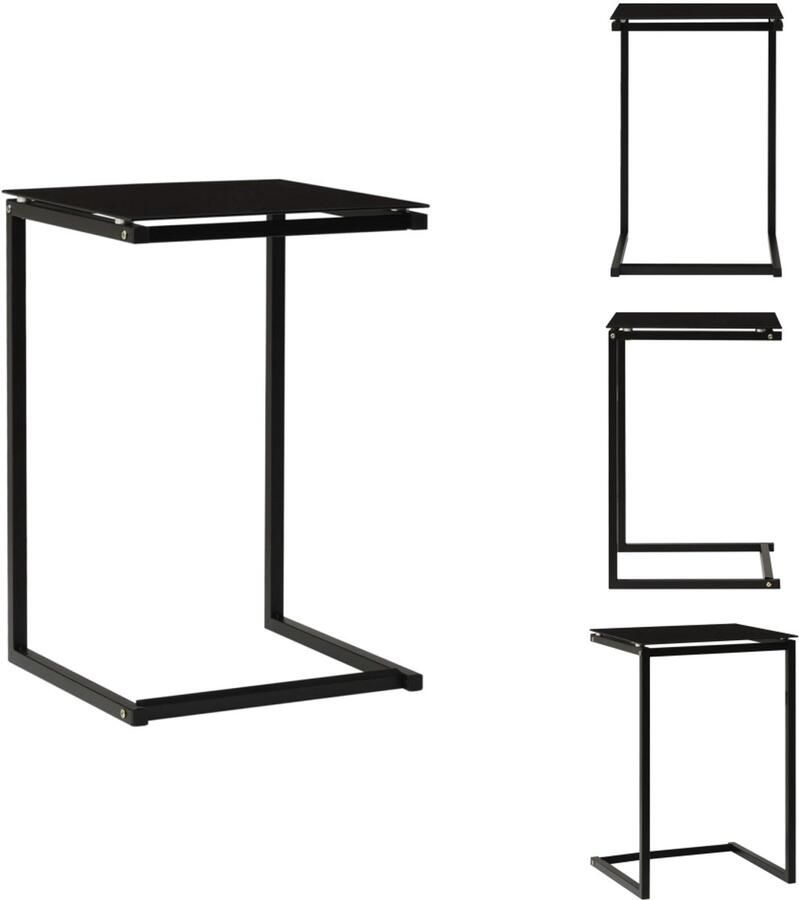 VidaXL Salontafel Salontafels Tafel Tafels Bijzettafel 40x40x60 cm gehard glas zwart