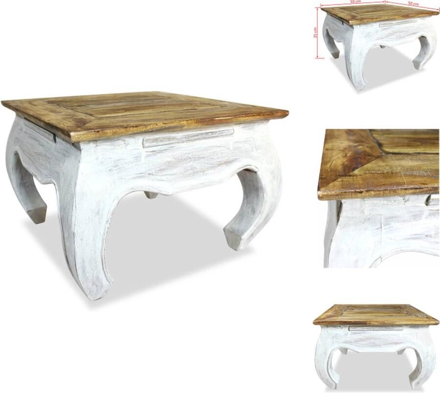 VidaXL Salontafel Salontafels Tafel Tafels Bijzettafel 50x50x35 cm massief gerecycled hout