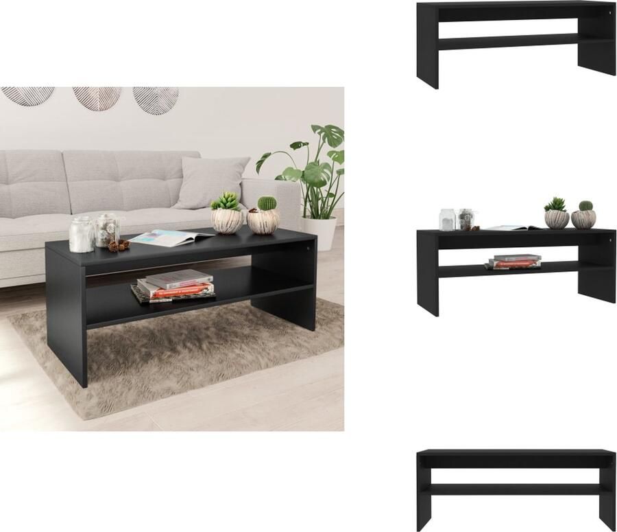 VidaXL Salontafel Salontafels Tafel Tafels Salontafel 100x40x40 cm bewerkt hout zwart