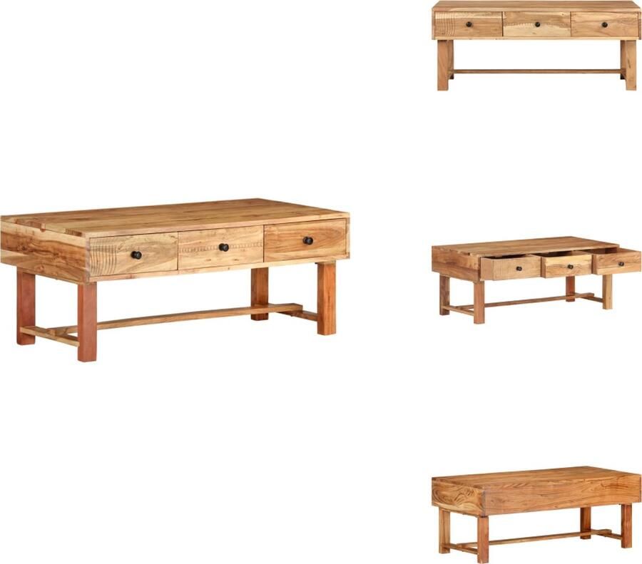 VidaXL Salontafel Salontafels Tafel Tafels Salontafel 100x50x40 cm massief acaciahout