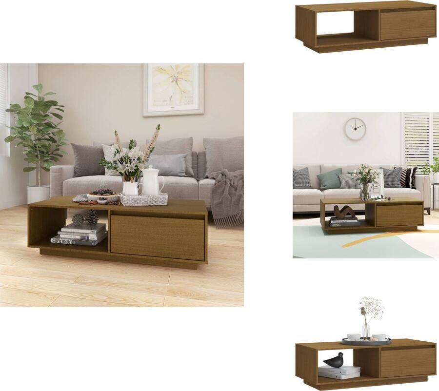 VidaXL Salontafel Salontafels Tafel Tafels Salontafel 110x50x33 5 cm massief grenenhout honingbruin