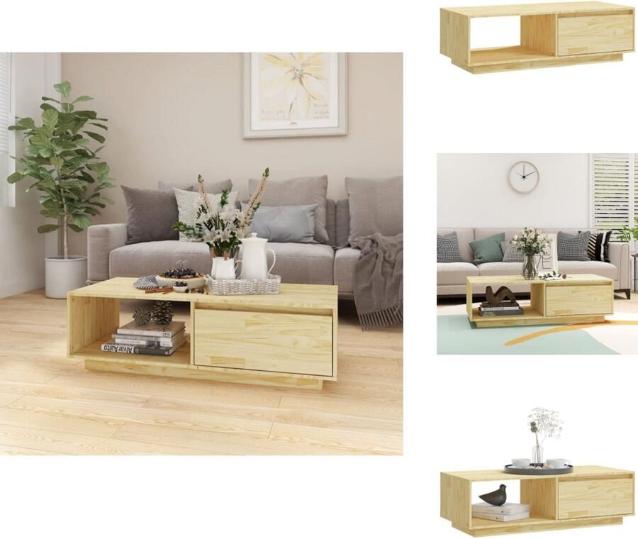 VidaXL Banktafel Modern ontwerp Massief grenenhout 110 x 50 x 33.5 cm Opbergschap Tafel