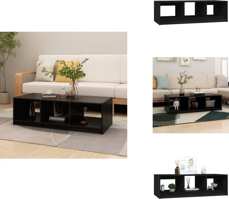 VidaXL Salontafel Salontafels Tafel Tafels Salontafel 110x50x34 cm massief grenenhout zwart