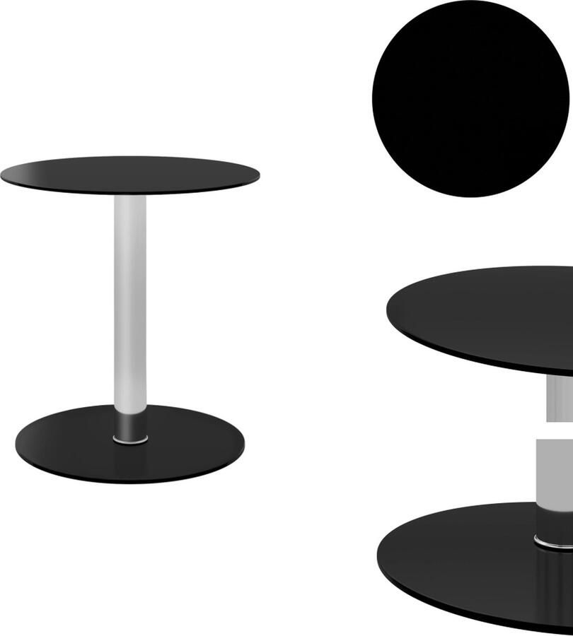 VidaXL Salontafel Salontafels Tafel Tafels Salontafel 40 cm gehard glas zwart - Foto 2