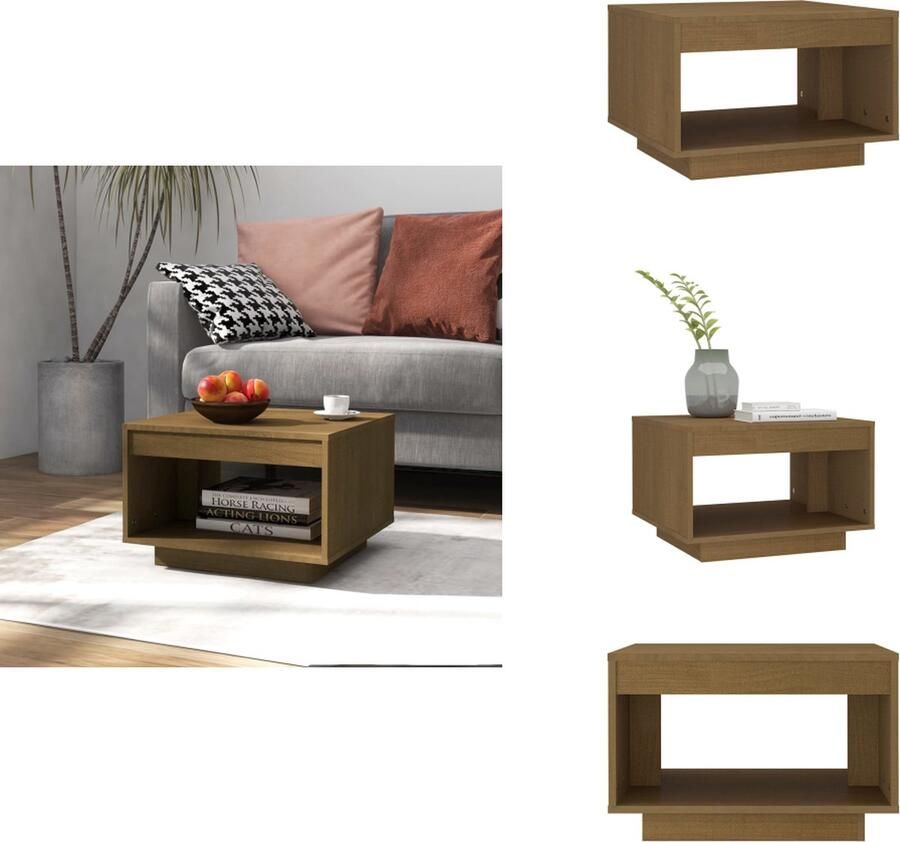 VidaXL Salontafel Salontafels Tafel Tafels Salontafel 50x50x33-5 cm massief grenenhout honingbruin