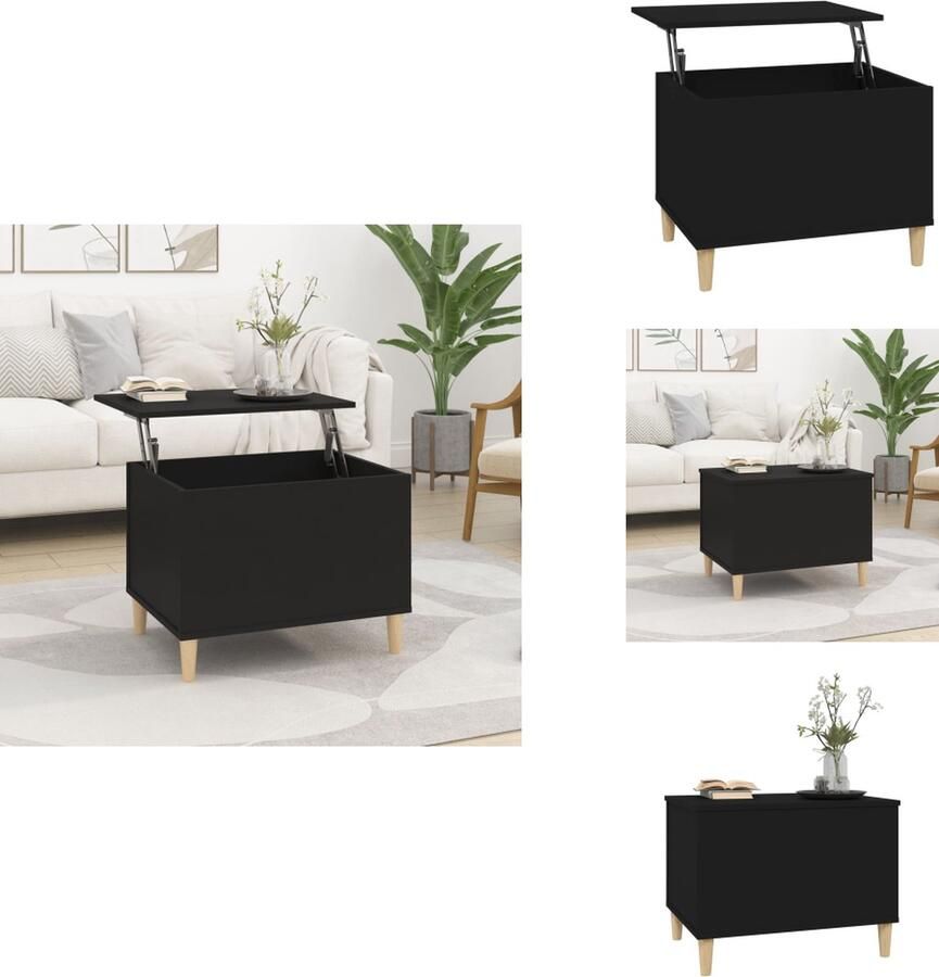 VidaXL Salontafel Zwart Lift Top 60x44 5x45 cm Salontafel Zwarte Salontafel Houten Salontafel Lift-top Salontafel Tv Tafels