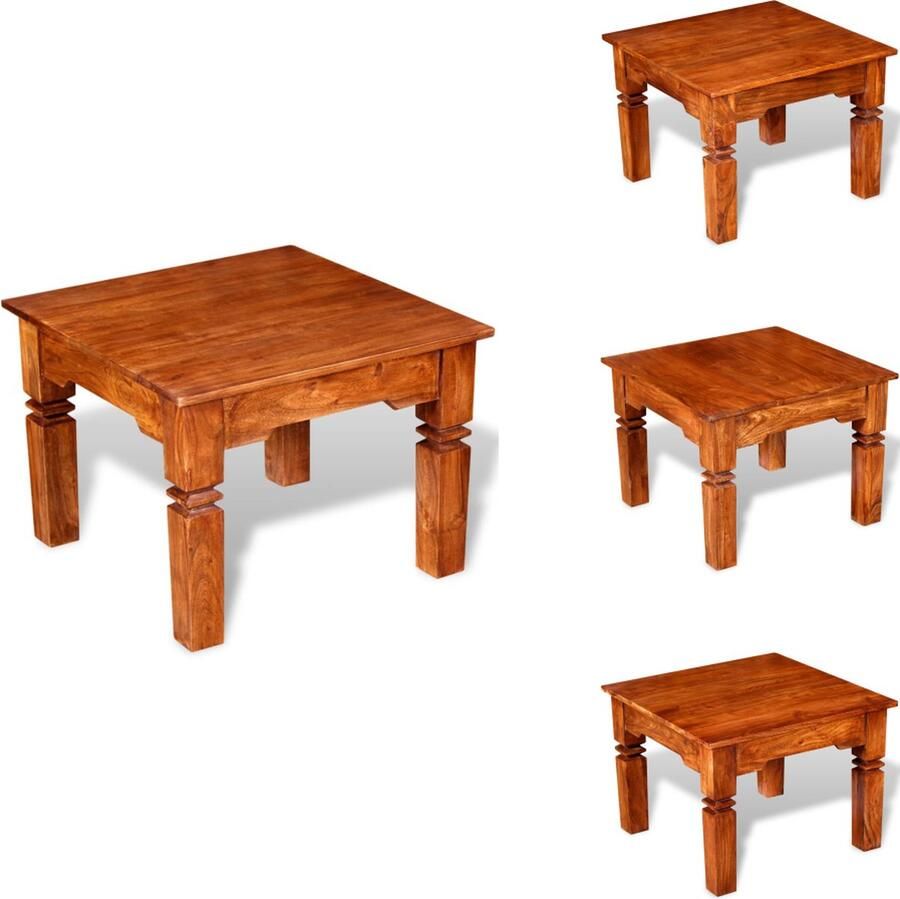 VidaXL Salontafel Houten Bruin 60 x 60 x 45 cm Massief acaciahout Palissander behandeling Tafel