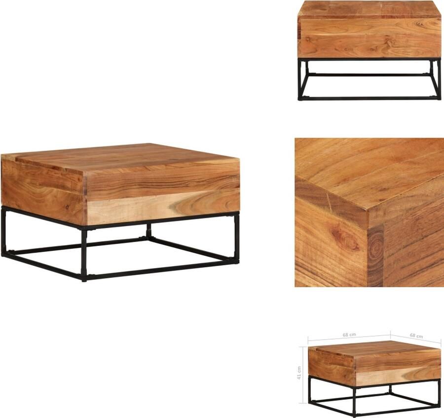 VidaXL Salontafel Salontafels Tafel Tafels Salontafel 68x68x41 cm massief acaciahout