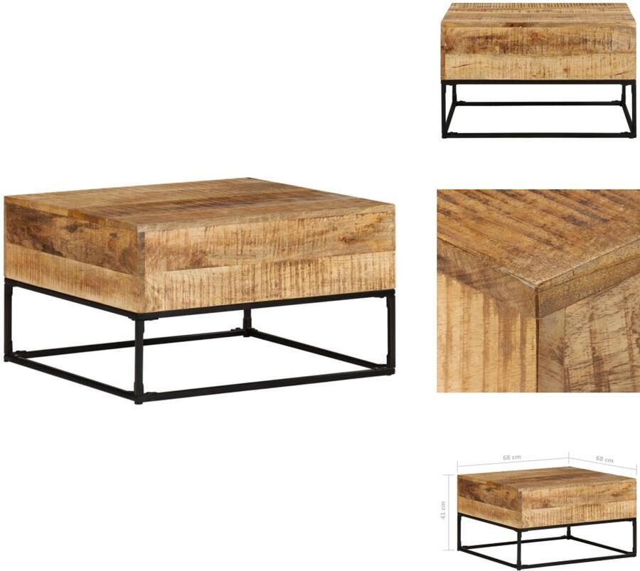 VidaXL Salontafel Salontafels Tafel Tafels Salontafel 68x68x41 cm ruw mangohout