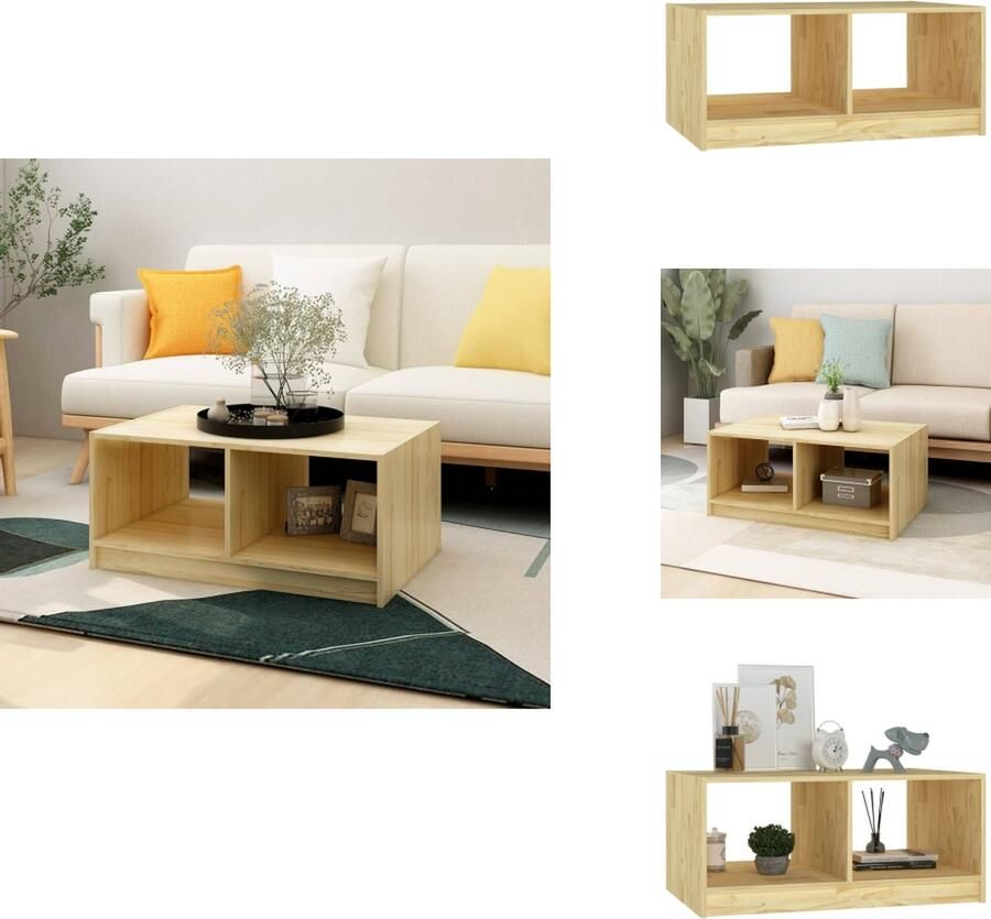 VidaXL Salontafel Salontafels Tafel Tafels Salontafel 75x50x33 5 cm Massief Hout Grenen