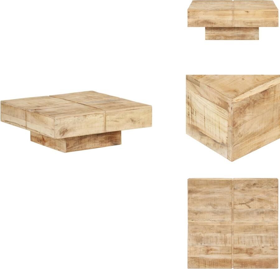 VidaXL Salontafel Salontafels Tafel Tafels Salontafel 80x80x28 cm massief mangohout