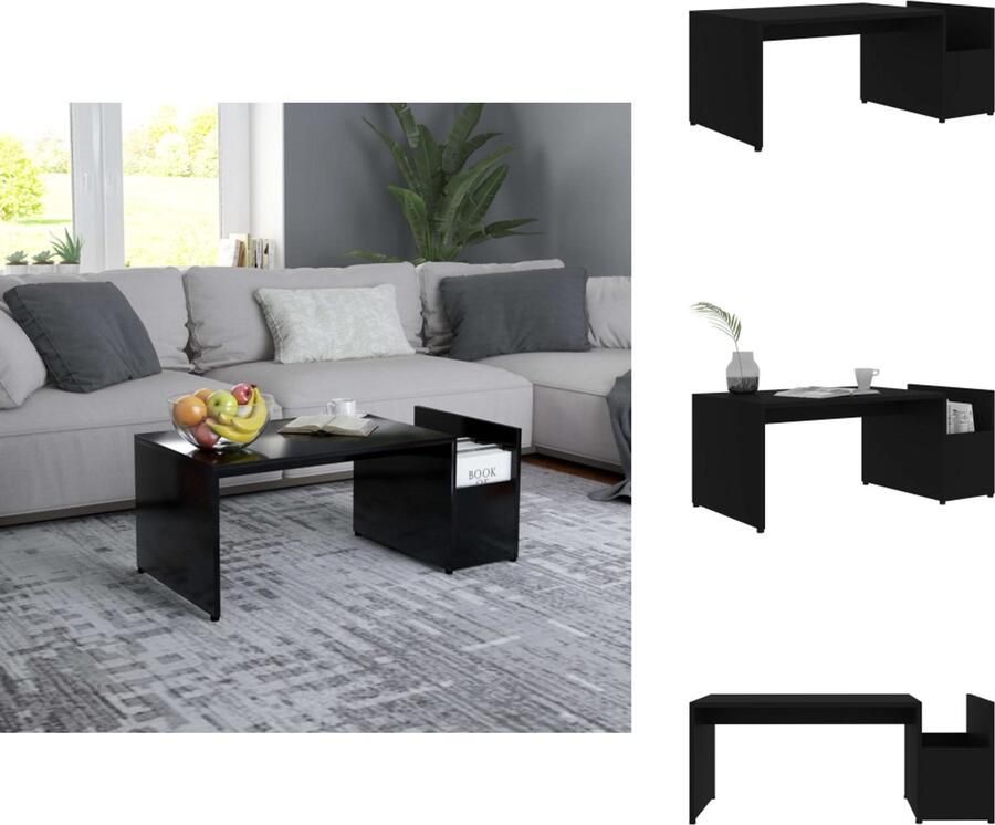 VidaXL Salontafel Salontafels Tafel Tafels Salontafel 90x45x35 cm bewerkt hout zwart