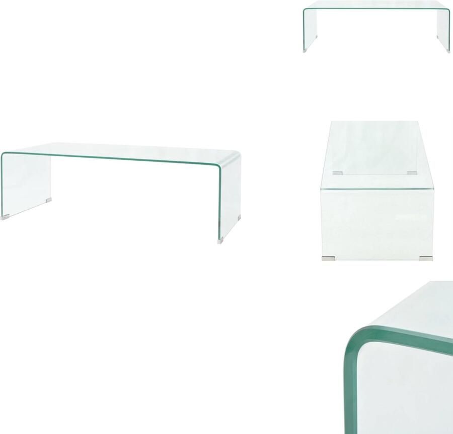 VidaXL Salontafel Salontafels Tafel Tafels Salontafel 98x45x30 cm gehard glas transparant