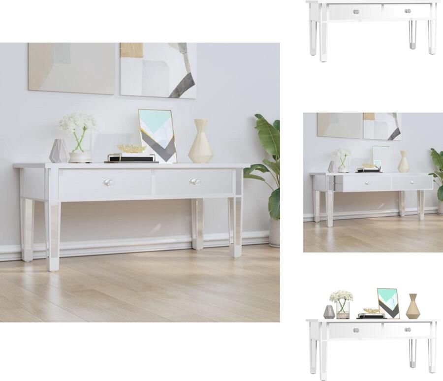 VidaXL -Salontafel-gespiegeld-106x45x45-cm-bewerkt-hout-en-glas - Foto 4