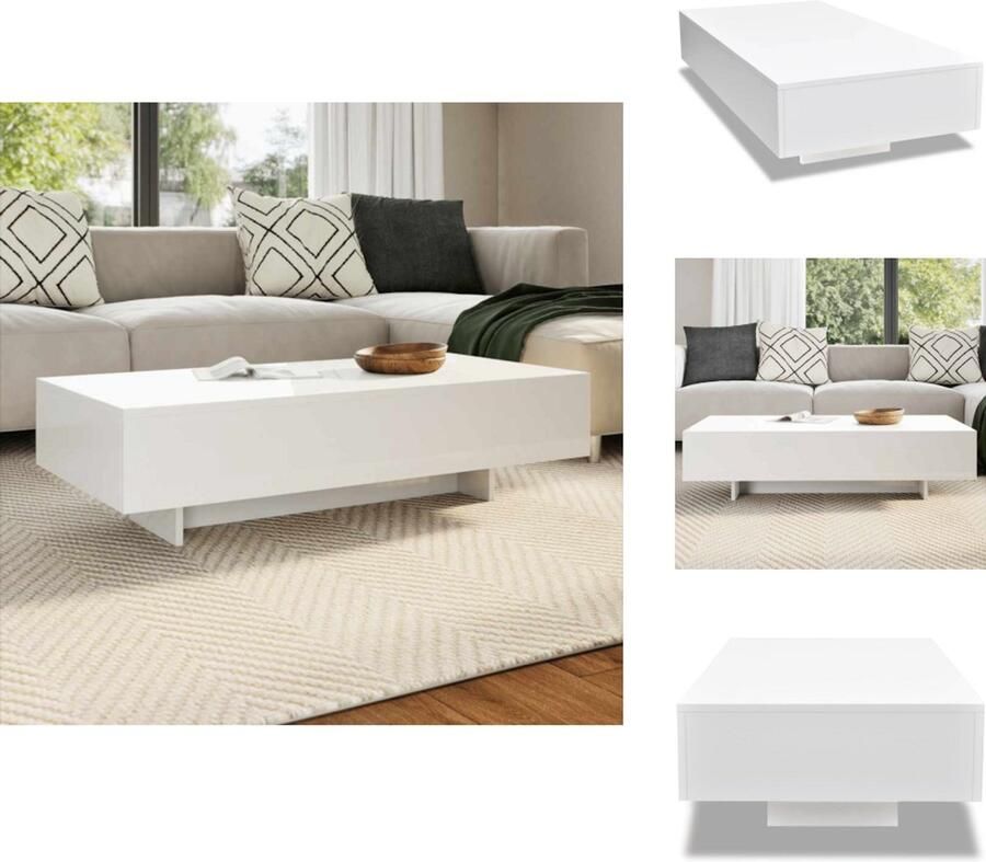 VidaXL Salontafel Salontafels Tafel Tafels Salontafel hoogglans wit