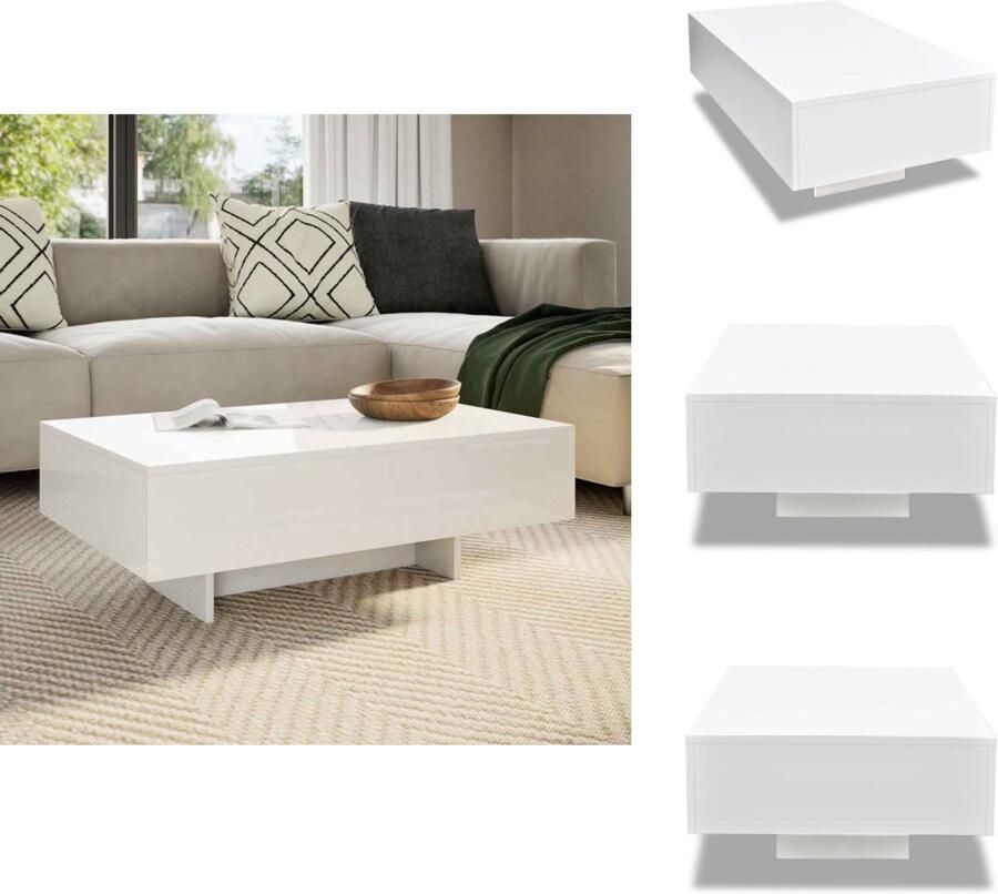 VidaXL Salontafel Salontafels Tafel Tafels Salontafel hoogglans wit
