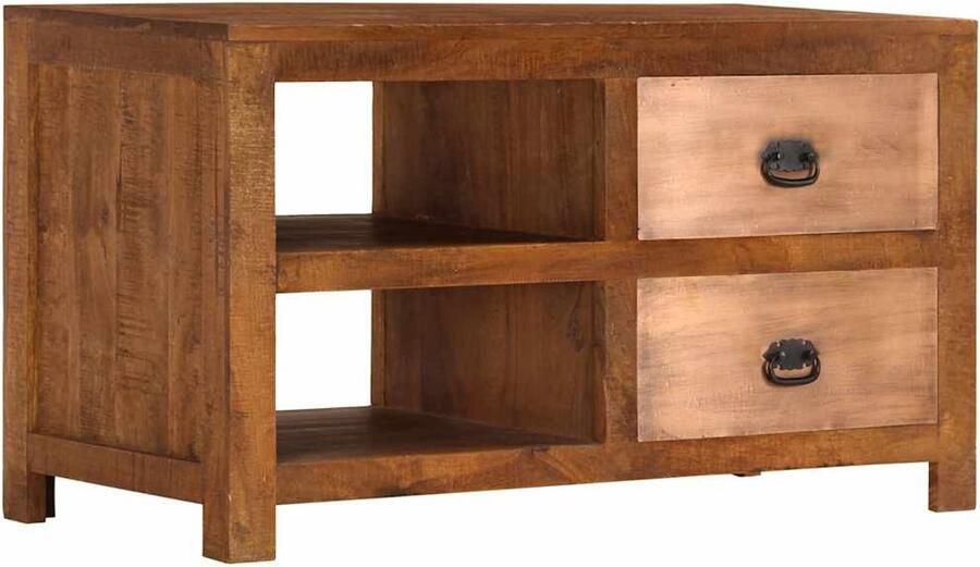 VidaXL Salontafel Salontafels Tafel Tafels Salontafel met 2 lades 90x40x50 cm massief mangohout