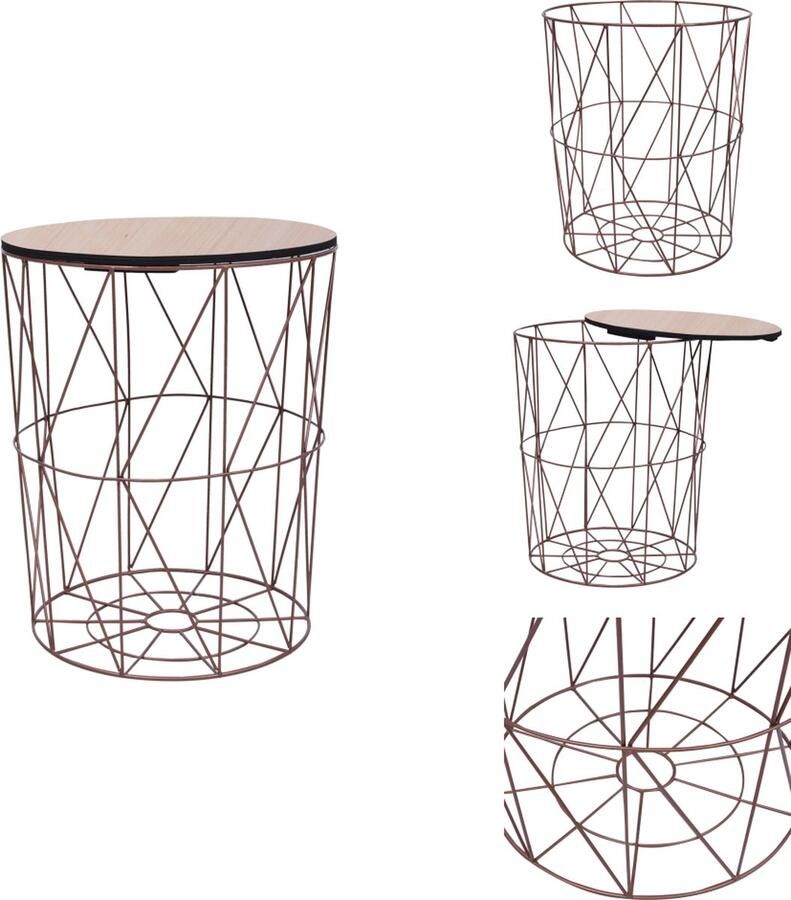 VidaXL Salontafel Salontafels Theetafel Theetafels Salontafel Ø 47 cm koperkleurig - Foto 2