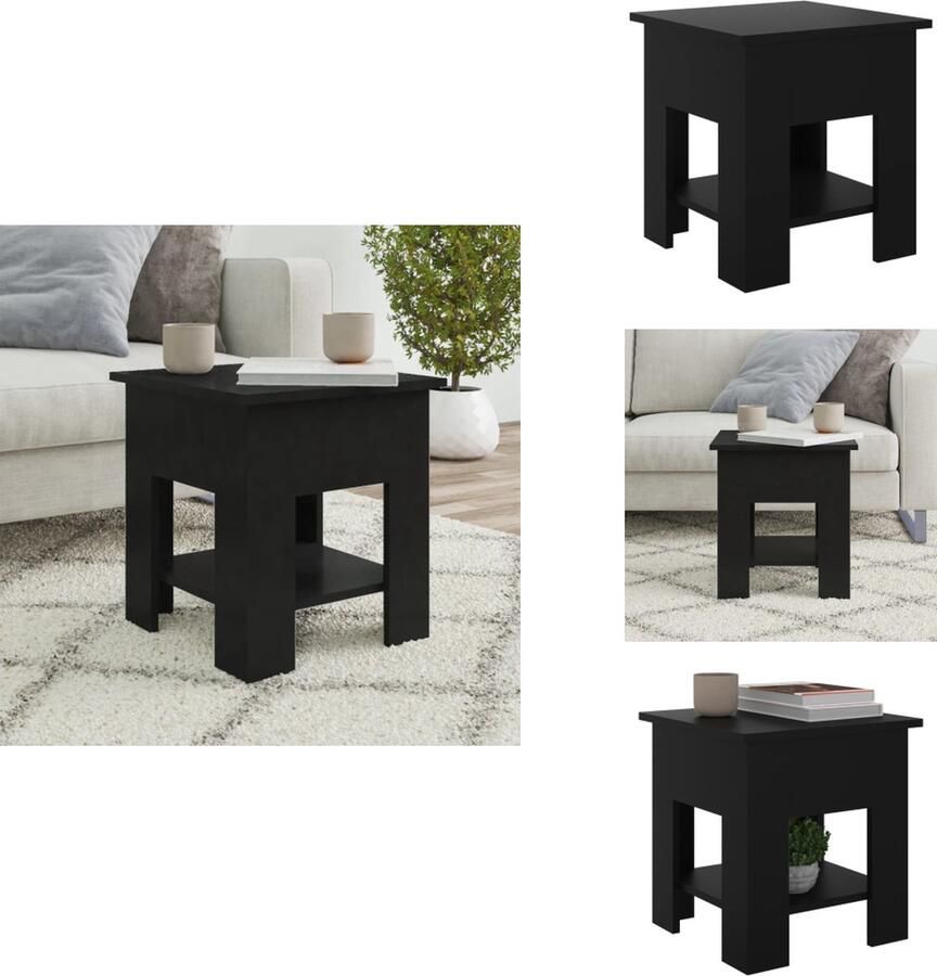 VidaXL Salontafel Salontafels Woonkamertafel Banktafel Salontafel 40x40x42 cm bewerkt hout zwart