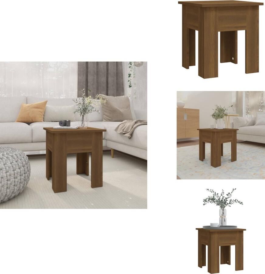 VidaXL Salontafel Salontafels Woonkamertafel Banktafel Salontafel 40x40x42 cm spaanplaat bruineikenkleurig