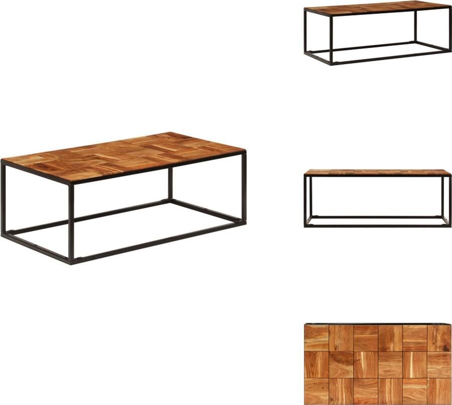 VidaXL Salontafel Salontafels Woonkamertafel Woonkamertafels Salontafel 110x60x40 cm massief acaciahout en staal