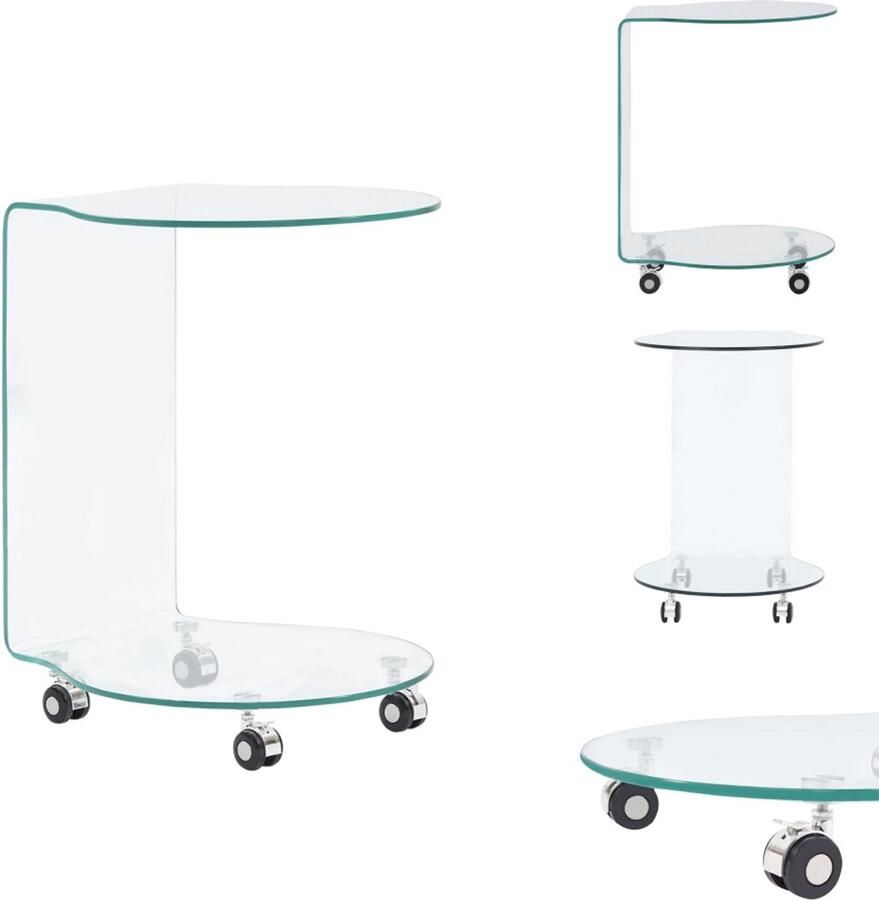 VidaXL Salontafel Salontafels Woonkamertafel Woonkamertafels Salontafel 45x40x58 cm gehard glas