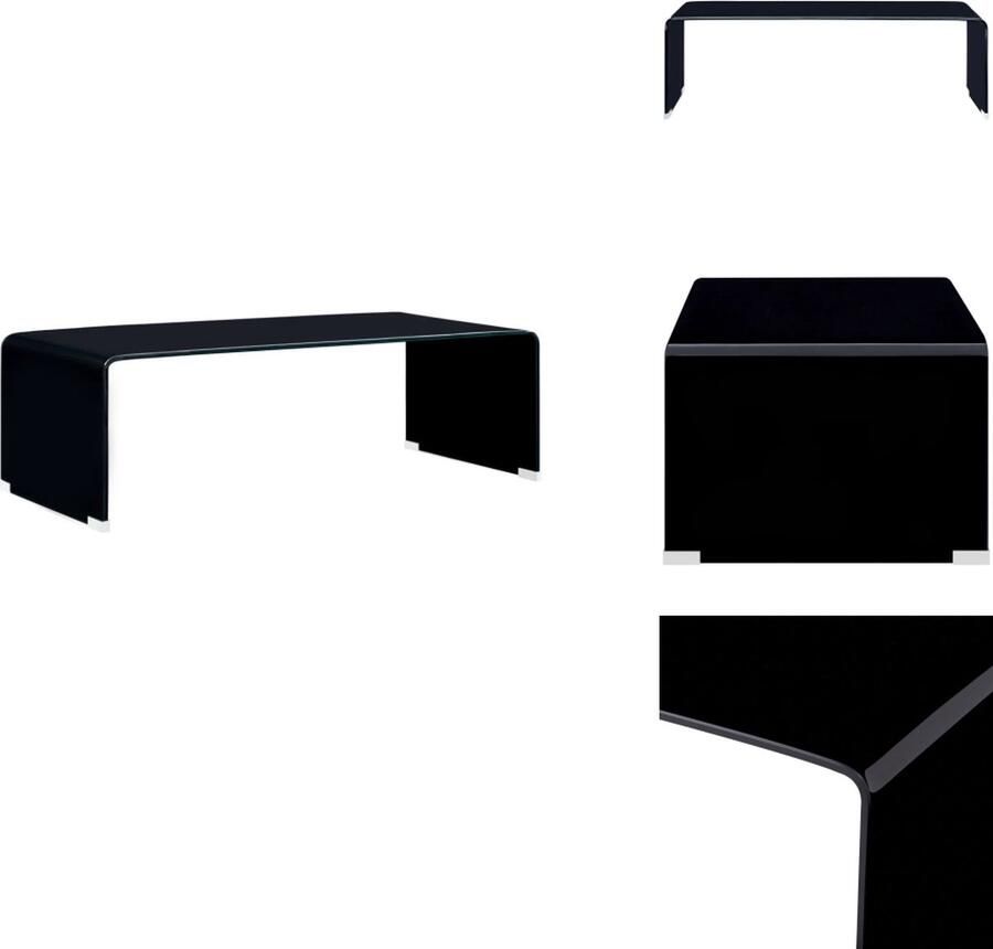 VidaXL Salontafel Salontafels Woonkamertafel Woonkamertafels Salontafel 98x45x31 cm gehard glas zwart