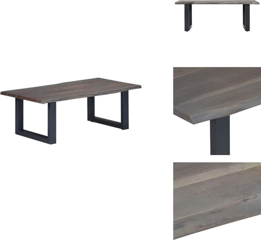 VidaXL Salontafel Salontafels Woonkamertafel Woonkamertafels Salontafel met natuurlijke randen 115x60x40 cm acaciahout grijs