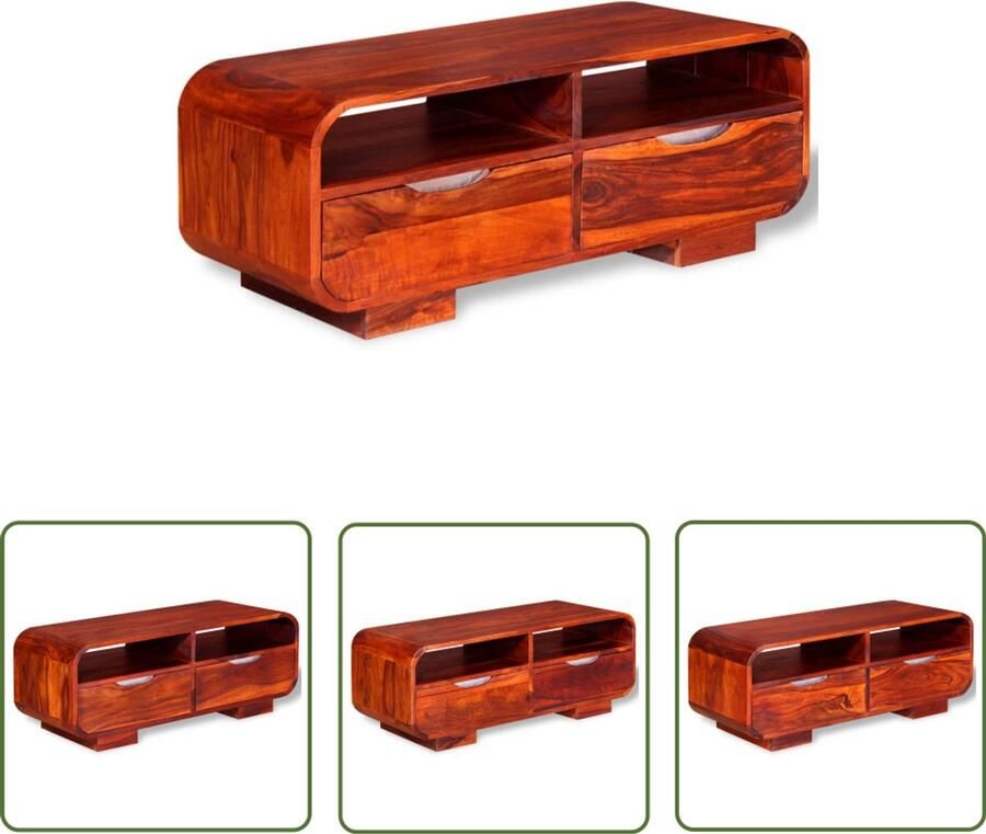 VidaXL Salontafel Sheeshamhout 90x40x35 cm Salontafel Sheeshamhouten Meubilair Multifunctionele Salontafel Vintage Salontafel Unieke Salontafel Houten Salontafel